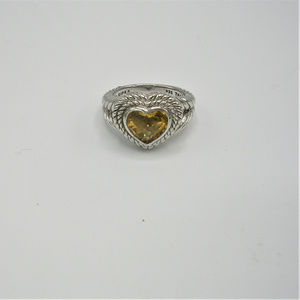 Judith Ripka Citrine Heart Sterling Silver Ring